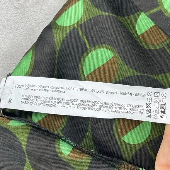 Zara Retro Printed Twill Wrap Shirt Midi Dress Disco Long Sleeve - Picture 10 of 15